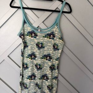 Free People Panda Print Spaghetti Strap Tank